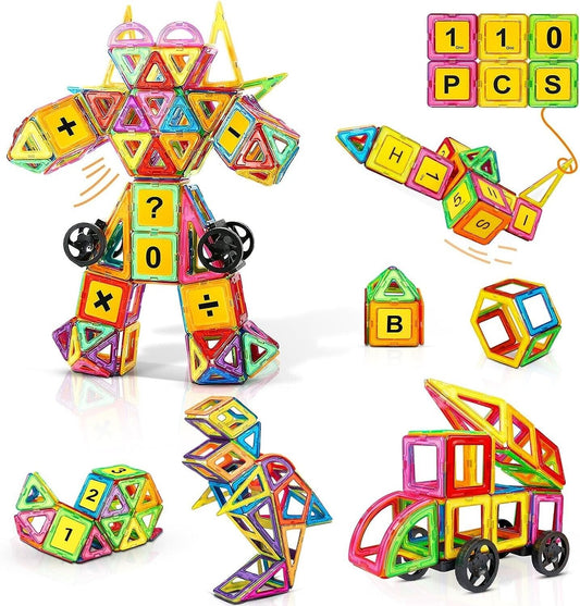 110pcs Magnetic Building Blocks, Magnetic Building Blocks...